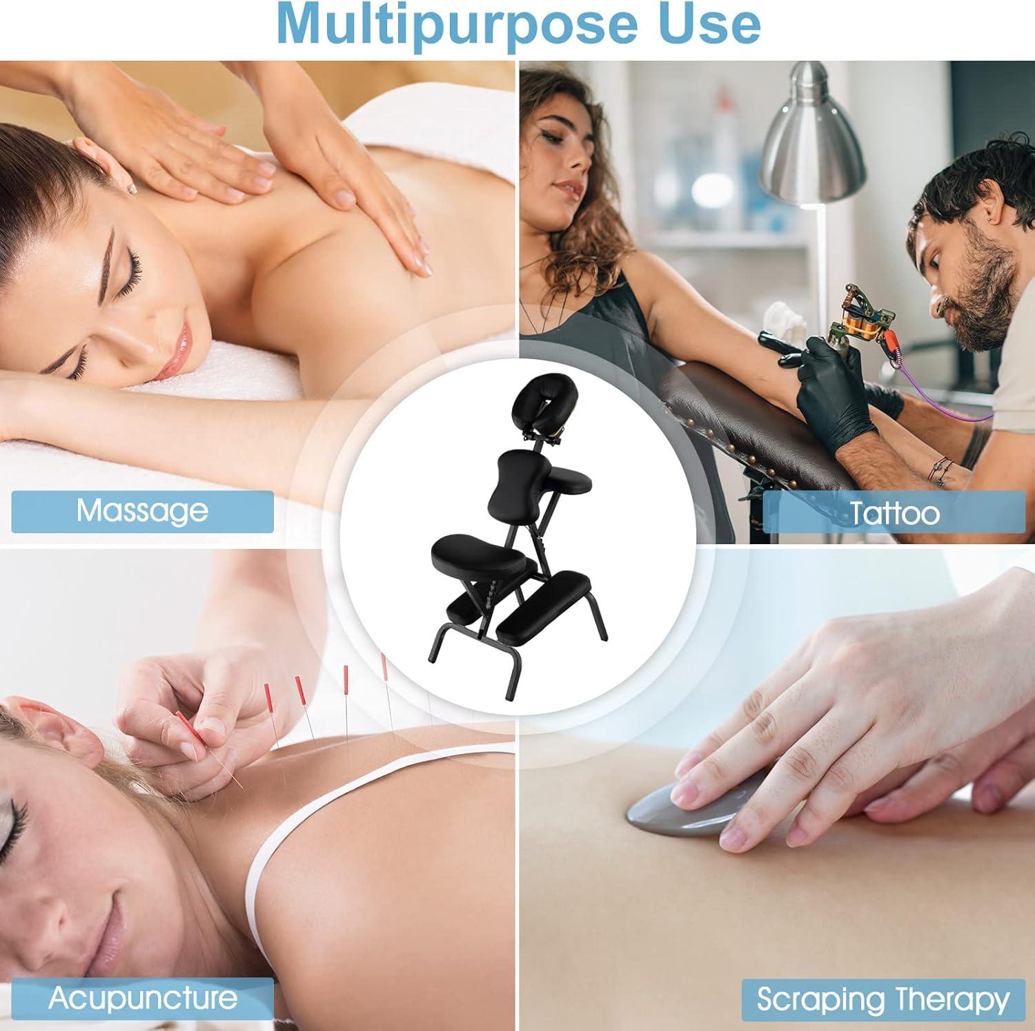 image:imageGiantex Portable Light Weight Massage Chair Travel Massage Tattoo Spa Chair wCarrying BagBlack