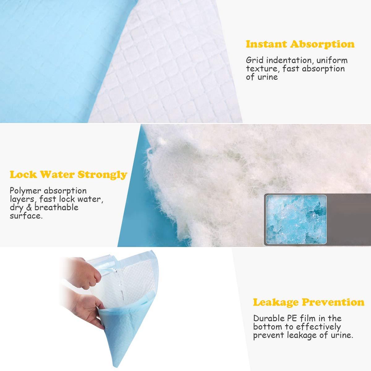 image:imageGiantex Puppy Pee Pads 200 Count 24x24 Dog Potty Pads Powerful Absorbency 5Layer Design LeakProof Disposable Pet Piddle Training Pad for Dogs Doggie Cats Rabbits18x13