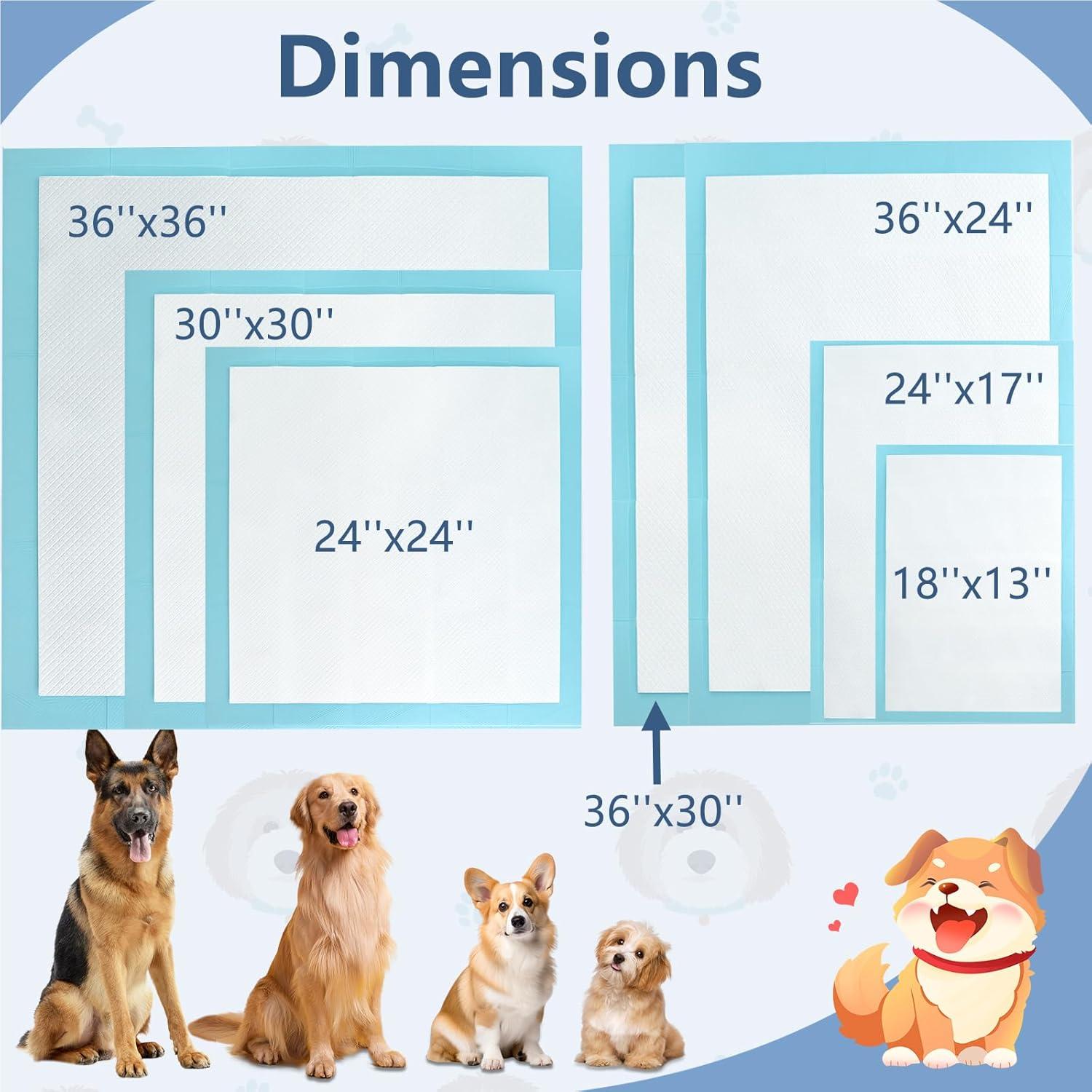 image:imageGiantex Puppy Pee Pads 200 Count 24x24 Dog Potty Pads Powerful Absorbency 5Layer Design LeakProof Disposable Pet Piddle Training Pad for Dogs Doggie Cats Rabbits30x30
