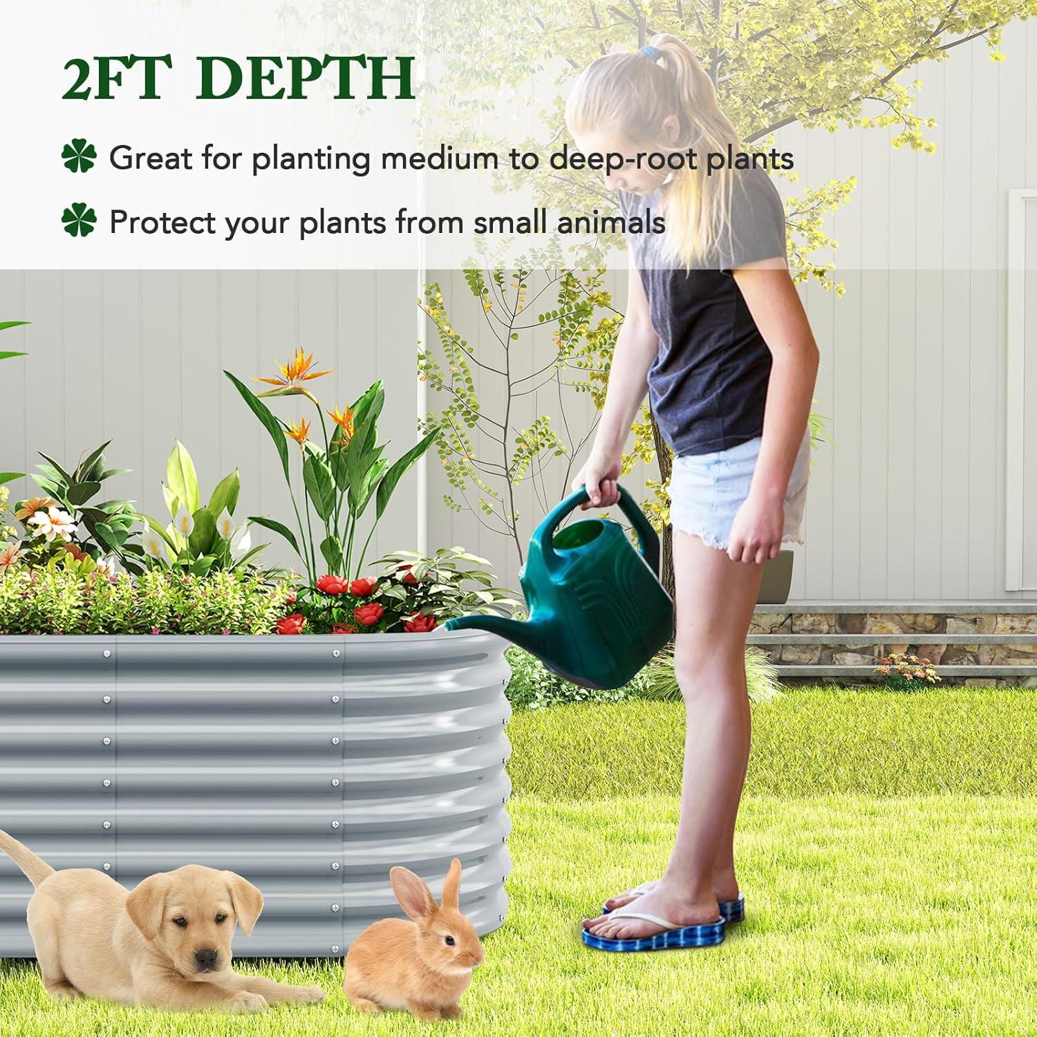 image:imageGiantex Raised Garden Bed Elevated Wood Planter Stand Garden Grow Box Kit WLegs for Vegetable Flower Herb Outdoor Planter WShelf for Garden Patio Backyard NaturalGray