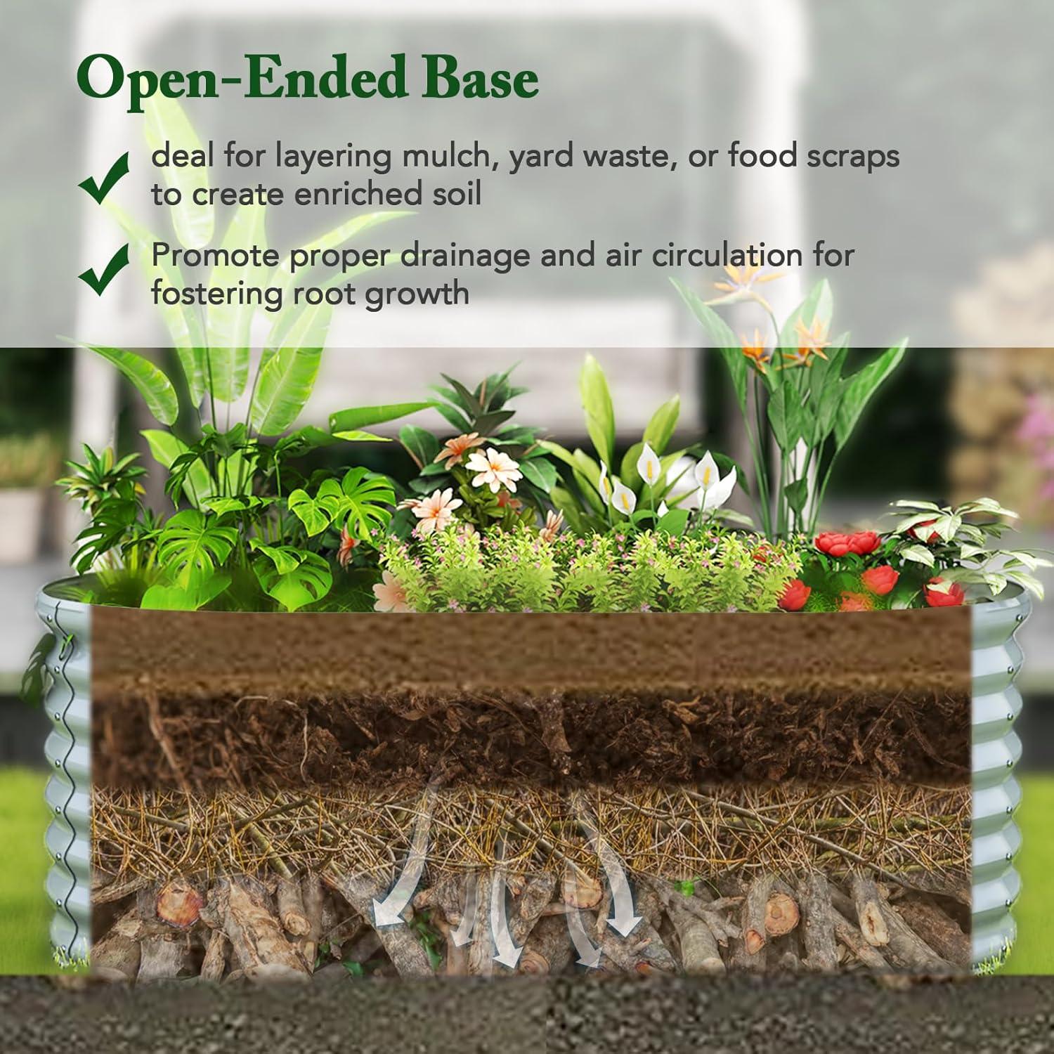 image:imageGiantex Raised Garden Bed Elevated Wood Planter Stand Garden Grow Box Kit WLegs for Vegetable Flower Herb Outdoor Planter WShelf for Garden Patio Backyard NaturalGray