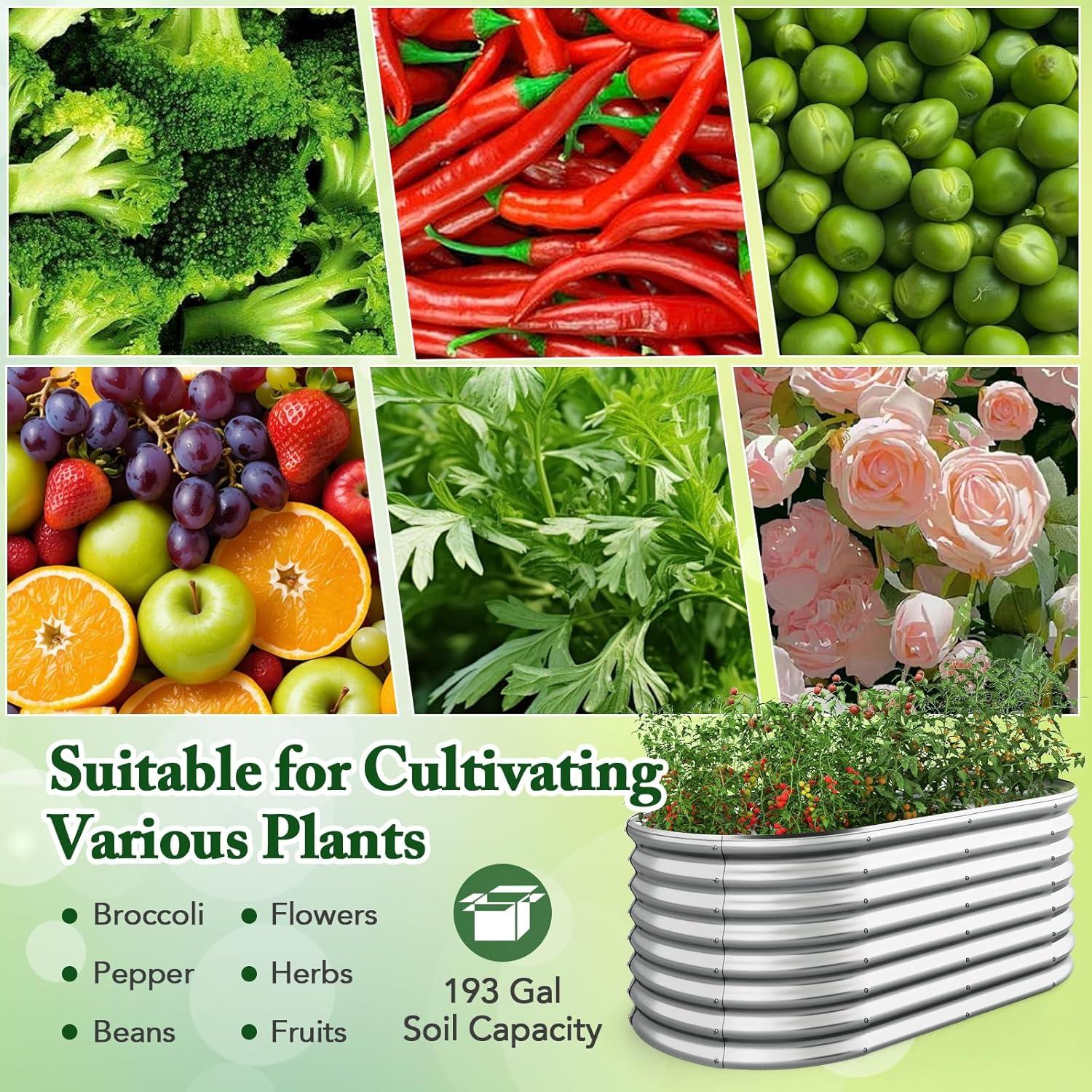 image:imageGiantex Raised Garden Bed Elevated Wood Planter Stand Garden Grow Box Kit WLegs for Vegetable Flower Herb Outdoor Planter WShelf for Garden Patio Backyard NaturalSilver