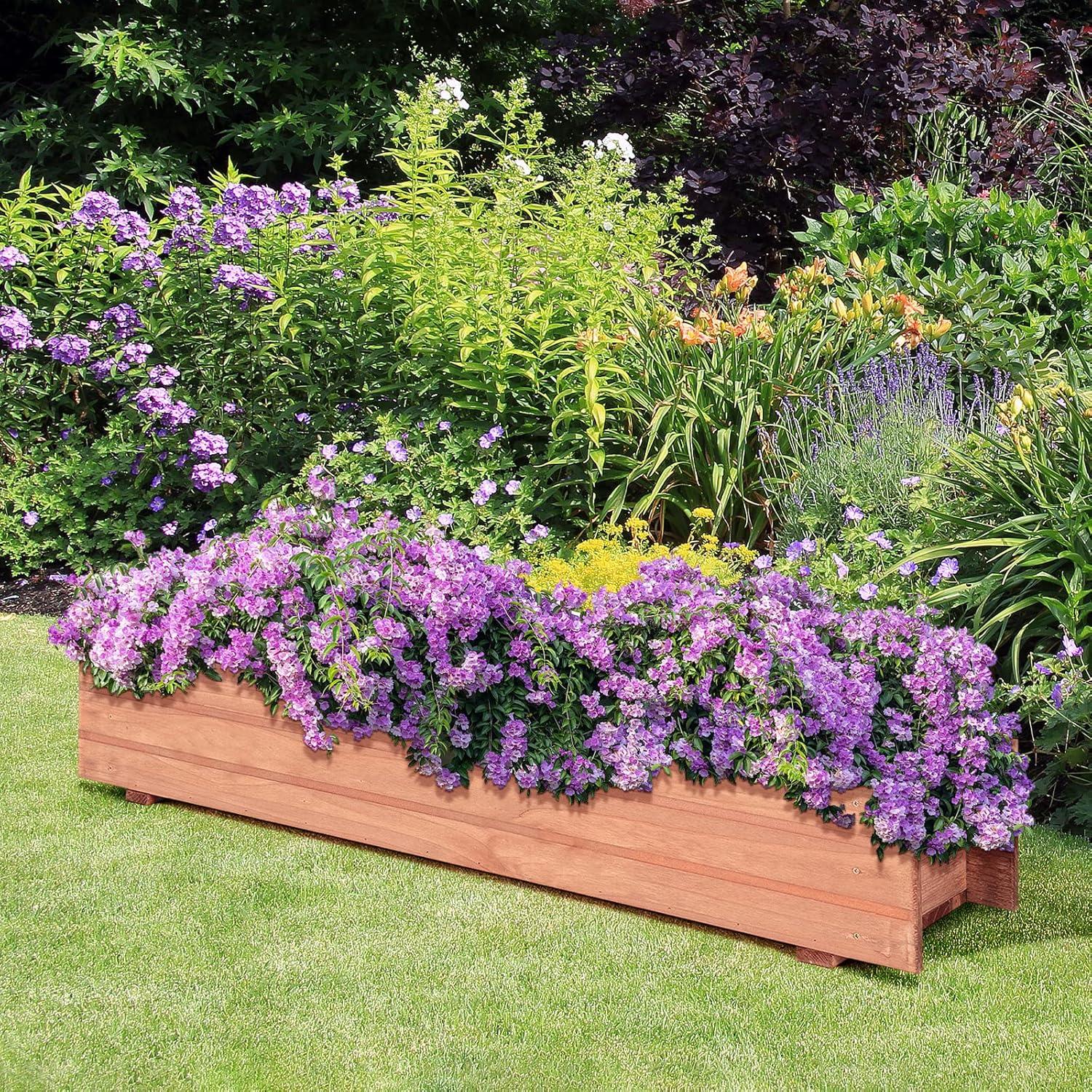 image:imageGiantex Raised Garden Bed Flower or Vegetable Planter Window Mounted Plant Box for Garden Yard Wood Box for Planting 36 LX7 WX6 H