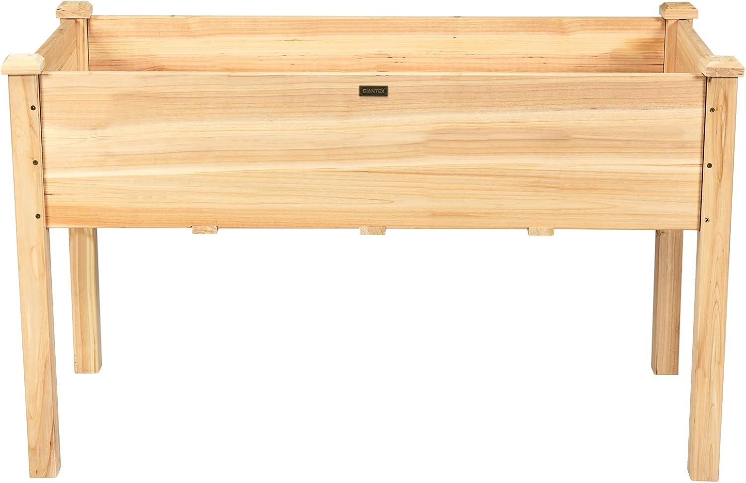 image:imageGiantex Raised Garden Bed Planter for Flower Vegetables Outdoor Plant Box Patio Backyard Easy Assembly 485Lx485Wx12H BrownWood
