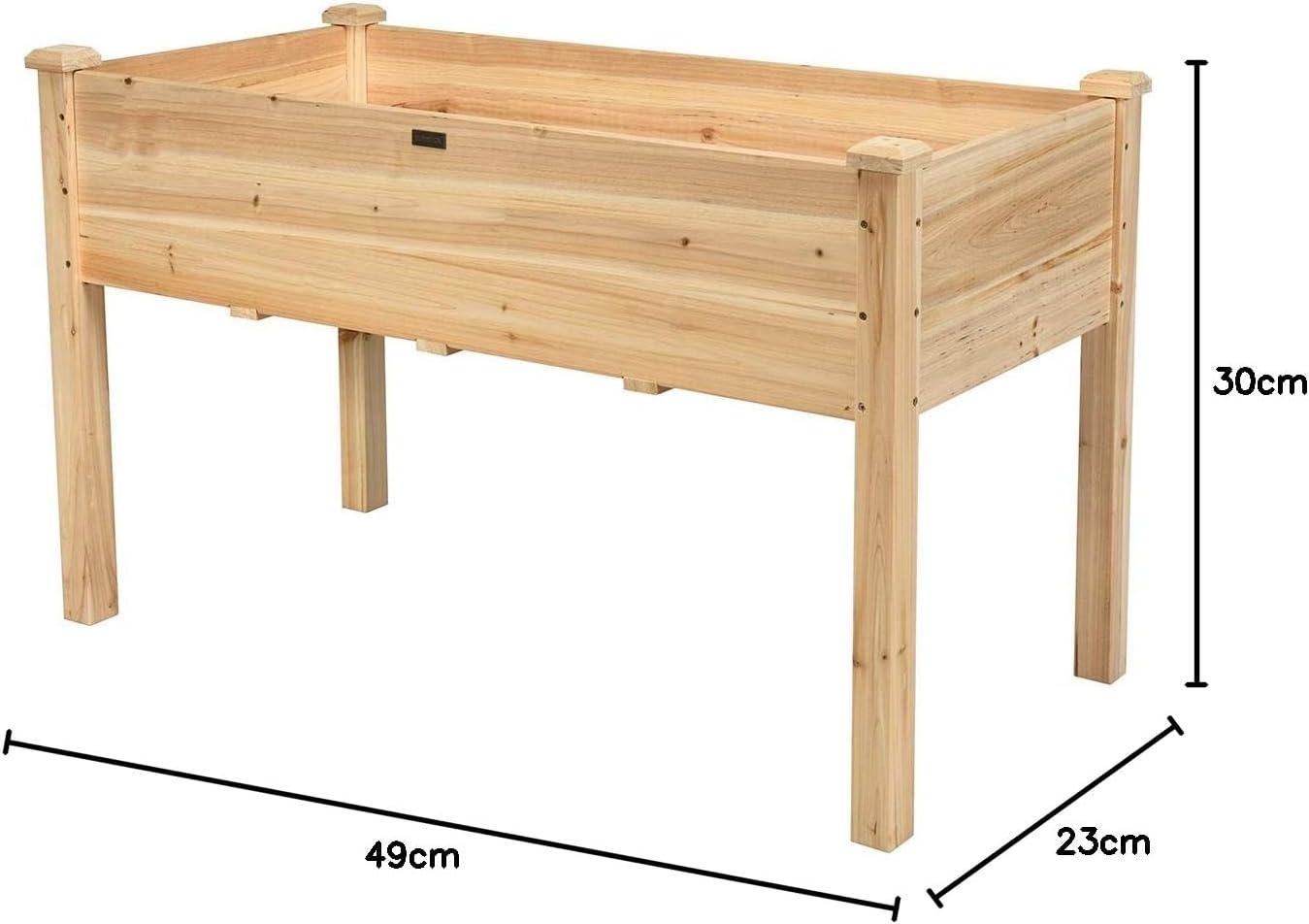 image:imageGiantex Raised Garden Bed on Wheels Wood Planter Box with Legs Liner Drain Holes Elevated Garden Bed for Vegetables Standing Garden Container for Backyard Patio 475 LX 235 WX 33 H49x23x30
