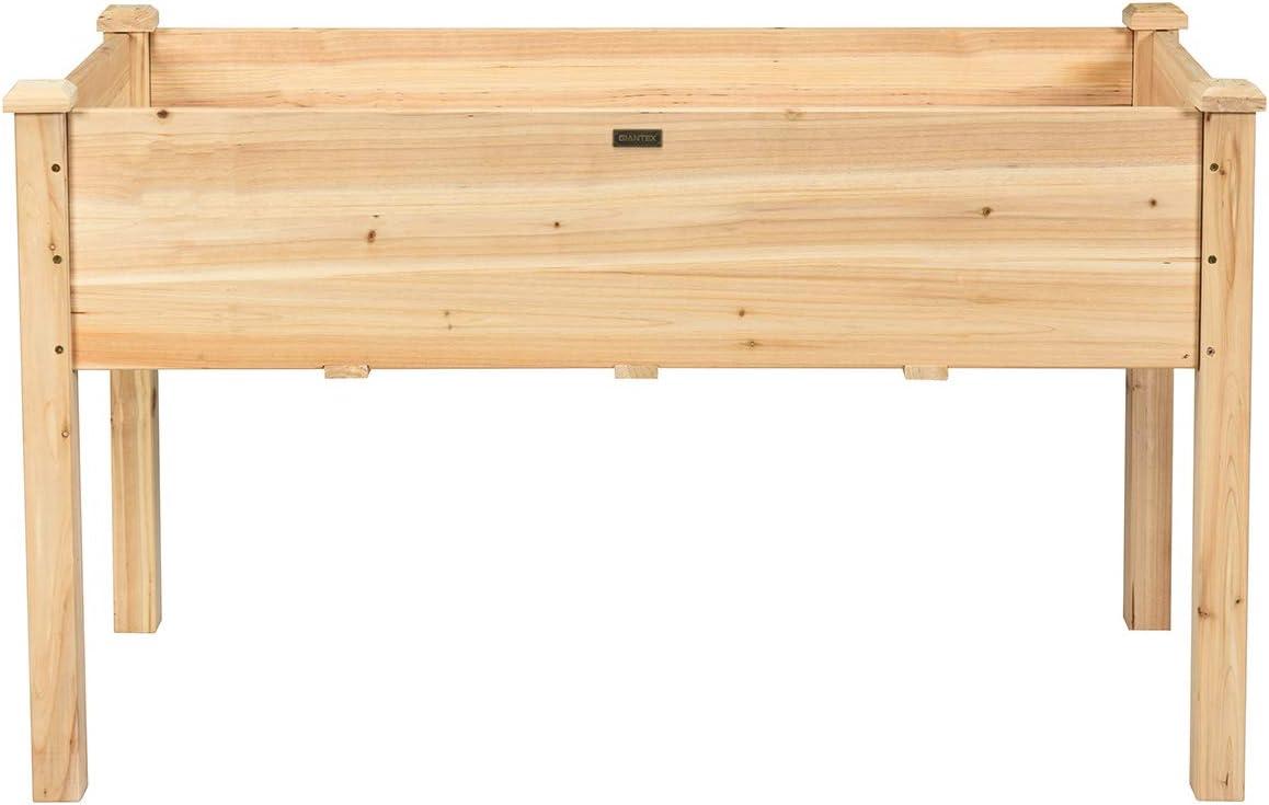 image:imageGiantex Raised Garden Bed on Wheels Wood Planter Box with Legs Liner Drain Holes Elevated Garden Bed for Vegetables Standing Garden Container for Backyard Patio 475 LX 235 WX 33 H49x23x30