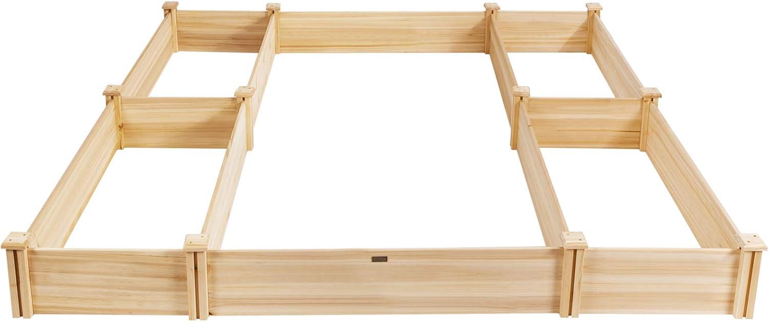image:imageGiantex UShaped Raised Garden Bed Wood Raised Garden Planter Box for Vegetables and Flowers Easy Assembly Garden Container for Backyard Patio Balcony 925 Lx95 Wx11 H925Lx95Wx11H