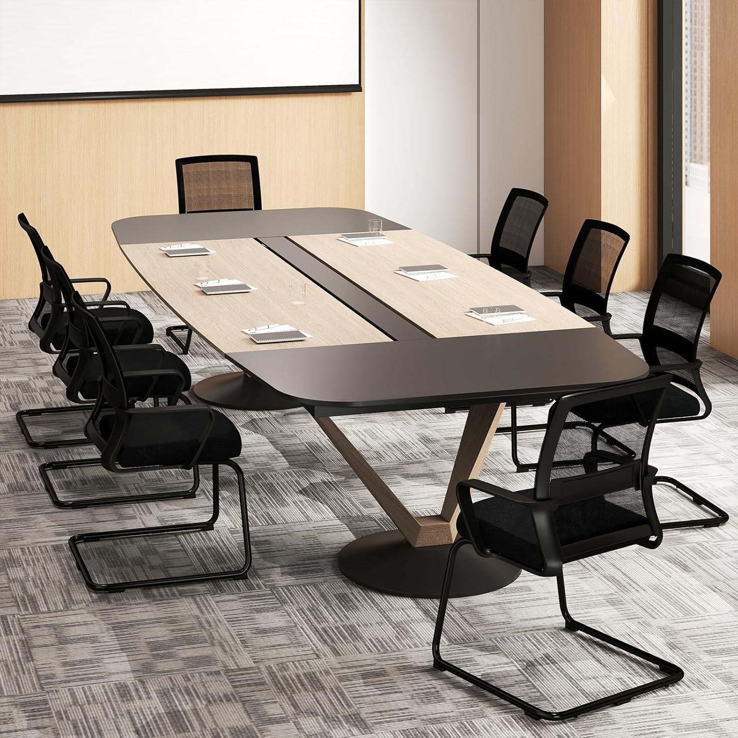 image:imageGiantex Waiting Room Chair Set of 2 Office Guest Chairs wErgonomic Mesh Backrest Lumbar Support amp Armrests Mesh Chairs wMetal Sled Base for Office Conference Room Reception Black2