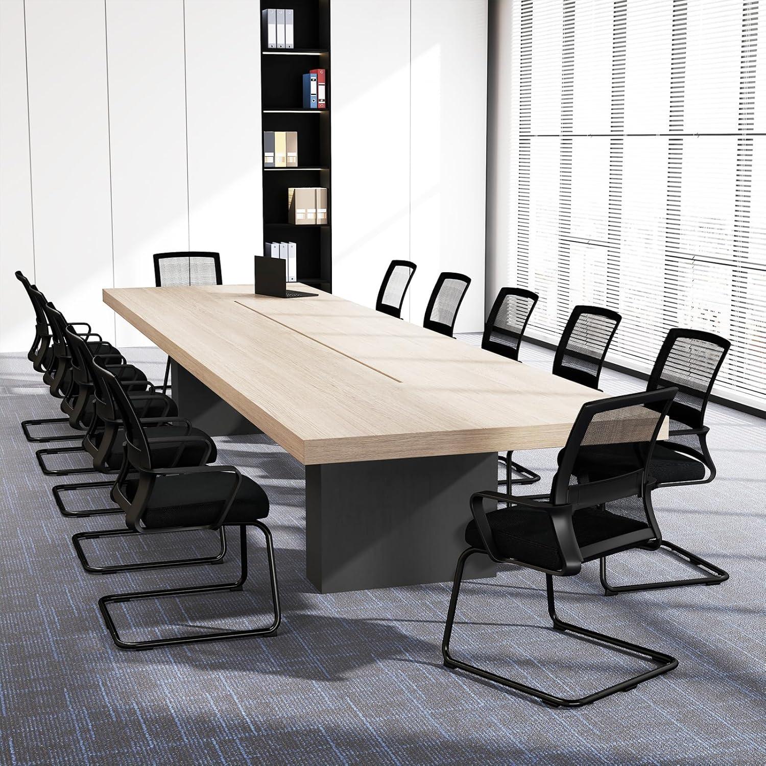 image:imageGiantex Waiting Room Chair Set of 2 Office Guest Chairs wErgonomic Mesh Backrest Lumbar Support amp Armrests Mesh Chairs wMetal Sled Base for Office Conference Room Reception Black10