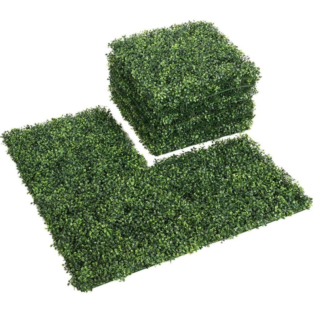image:imageGiantex 12PCS 20x20inch Artificial Boxwood Panels 333 Square Feet Faux Greenery Wall Privacy Hedge Screen for Wedding Decorations Fence Backdrop Outdoor Patio Garden Topiary Hedge Protective ScreenGreen Boxwood