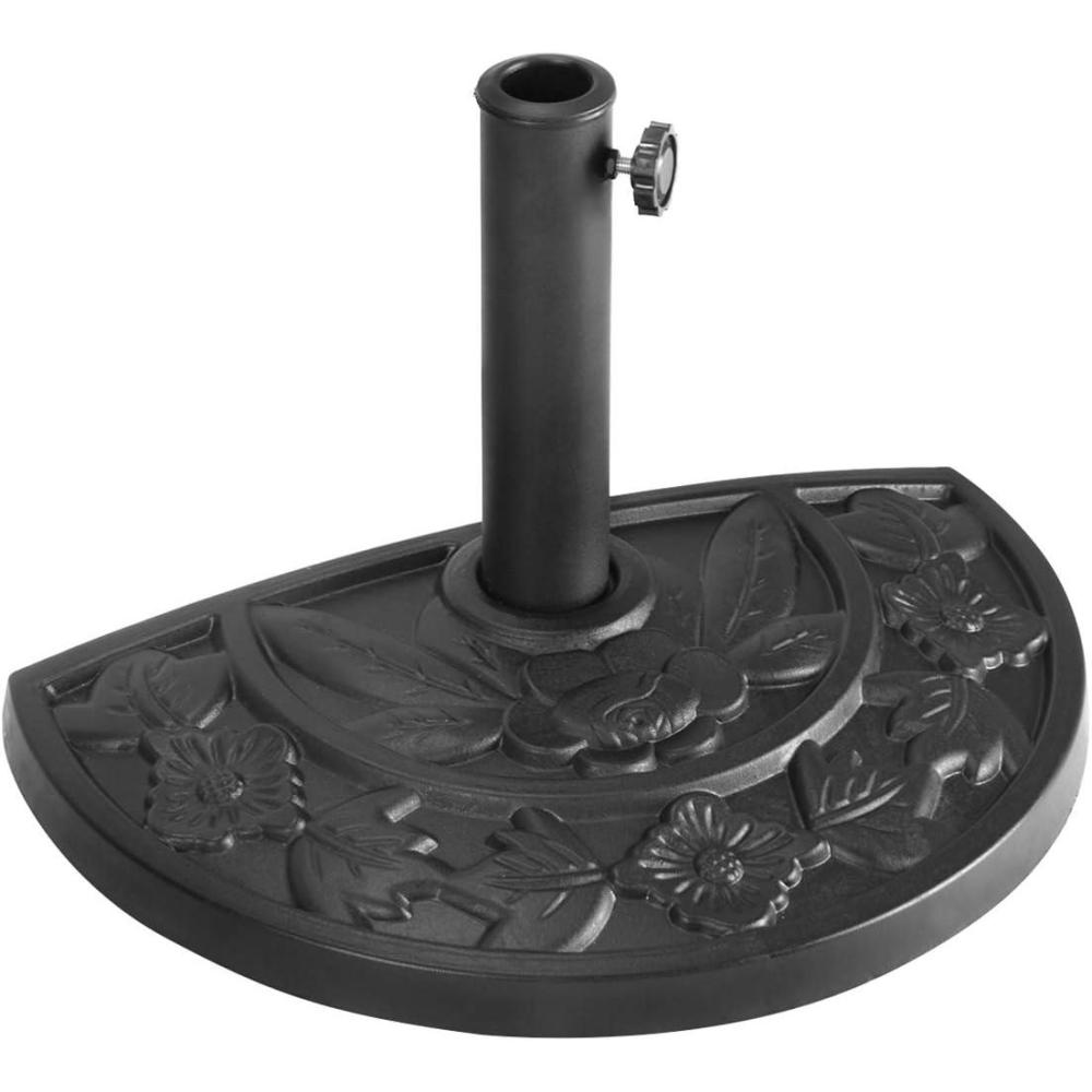 image:imageGiantex 20 Outdoor Patio Half Round Umbrella Base Stand Black W 9Ft Half Round Umbrella Stand