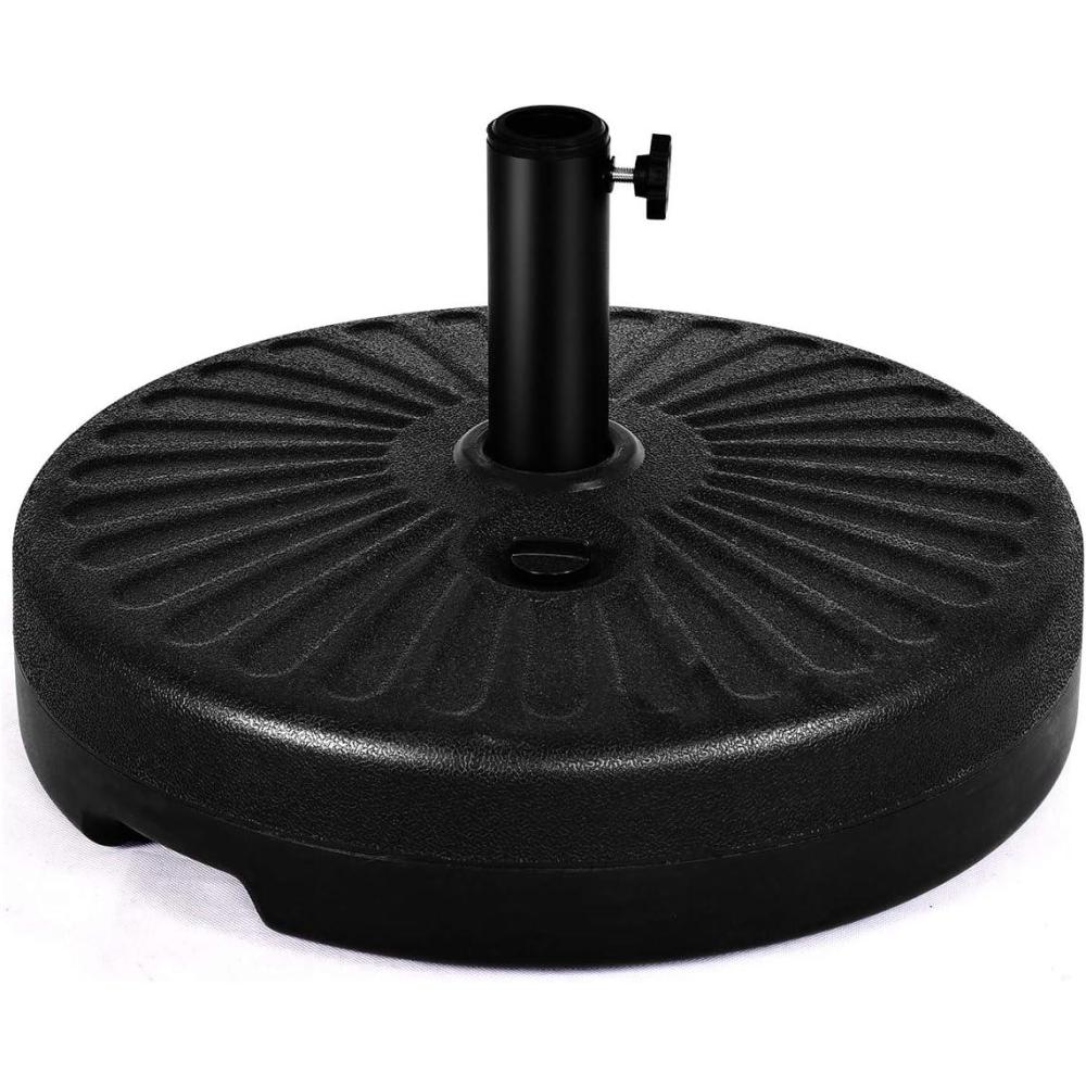 image:imageGiantex 23L Round Water Sand Filled Patio Umbrella Base 20 Heavy Duty Outdoor Umbrella Stand Fillable Outdoor Market Umbrella Holder Suit for Dia 19 Umbrella Pole