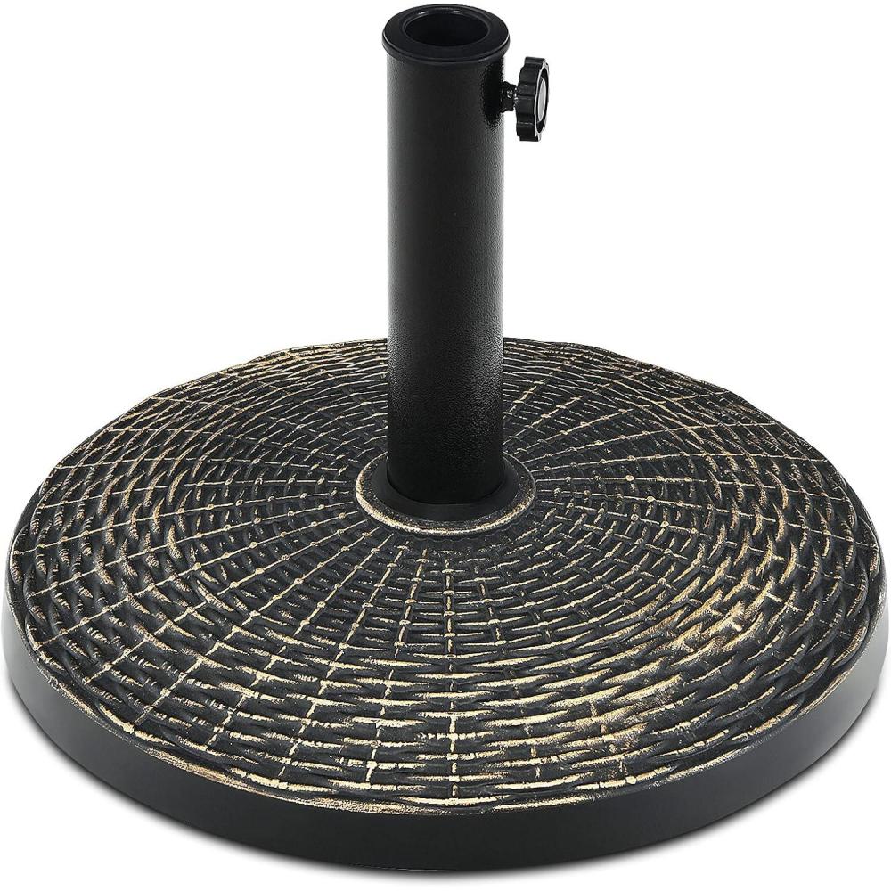 image:imageGiantex 27lbs Patio Umbrella Base 18 Inch Round Outdoor Umbrella Stand for 15 or 19 Diameter Pole Heavy Duty Market Umbrella Holder for Garden Beach Yard Poolside Bronze