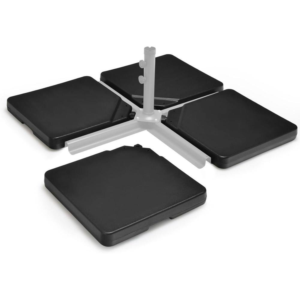 image:imageGiantex 284 lbs Fillable Offset Patio Umbrella Base 4PCS Umbrella Stand Water Sand Weight for Cantilever Umbrella 4 Connecting Pins EasyFilling Spouts Outdoor Market Umbrella Holder for Garden2200 Pounds