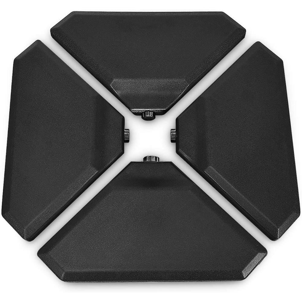 image:imageGiantex 284 lbs Fillable Offset Patio Umbrella Base 4PCS Umbrella Stand Water Sand Weight for Cantilever Umbrella 4 Connecting Pins EasyFilling Spouts Outdoor Market Umbrella Holder for Garden1950 Pounds
