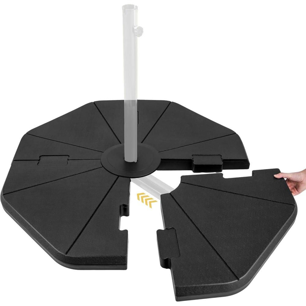 image:imageGiantex 284 lbs Fillable Offset Patio Umbrella Base 4PCS Umbrella Stand Water Sand Weight for Cantilever Umbrella 4 Connecting Pins EasyFilling Spouts Outdoor Market Umbrella Holder for Garden2080 Pounds