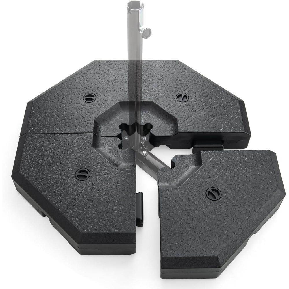 image:imageGiantex 284 lbs Fillable Offset Patio Umbrella Base 4PCS Umbrella Stand Water Sand Weight for Cantilever Umbrella 4 Connecting Pins EasyFilling Spouts Outdoor Market Umbrella Holder for Garden3500 Pounds