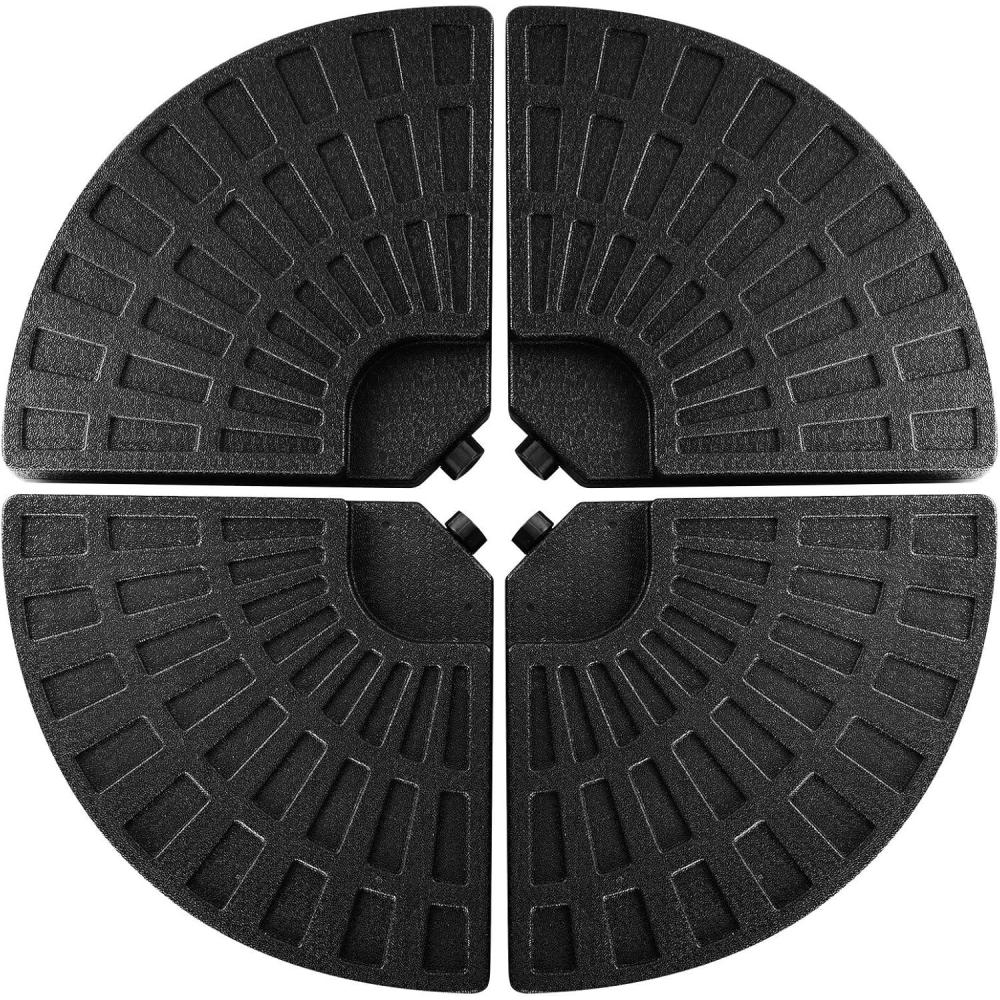 image:imageGiantex 284 lbs Fillable Offset Patio Umbrella Base 4PCS Umbrella Stand Water Sand Weight for Cantilever Umbrella 4 Connecting Pins EasyFilling Spouts Outdoor Market Umbrella Holder for Garden2030 Pounds