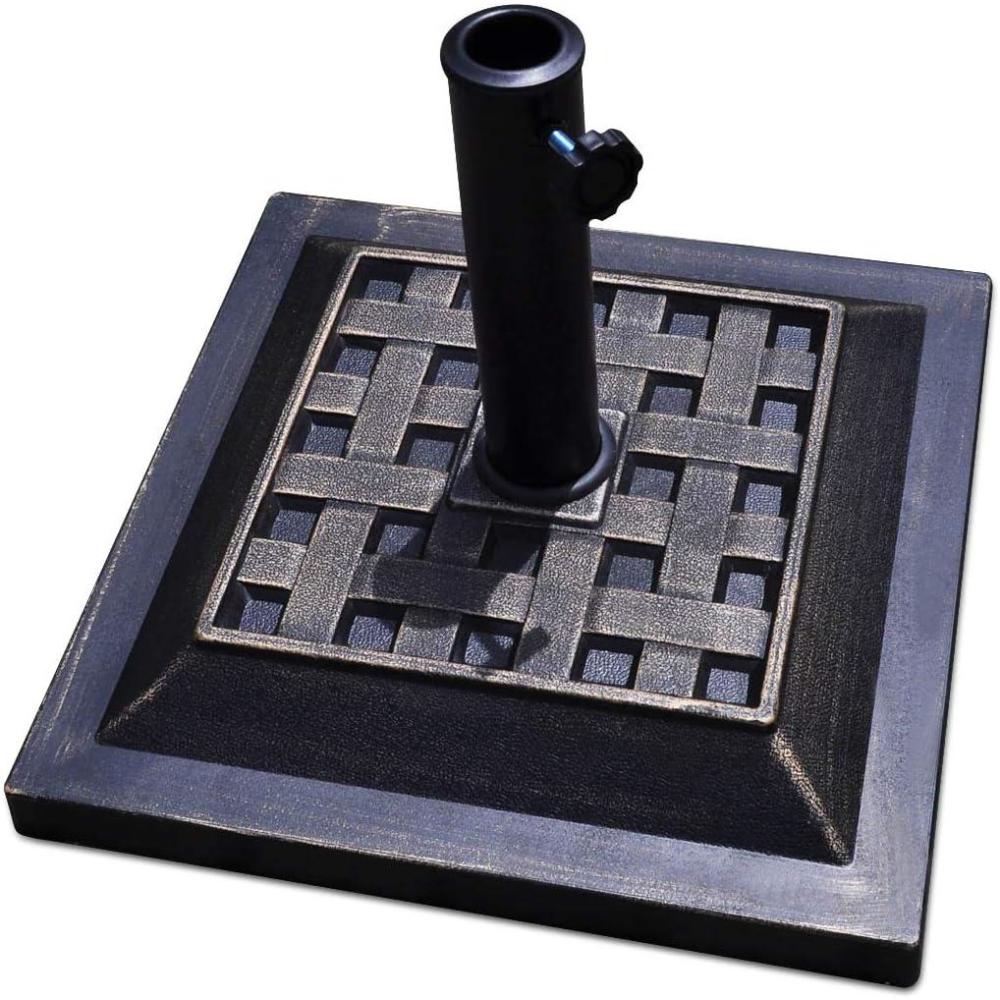 image:imageGiantex 30lbs Patio Market Umbrella Base Heavy Duty Outdoor Stand Cast Iron Tube Umbrella Holder for Garden Beach Classic Square Umbrella Standing Deck Porch