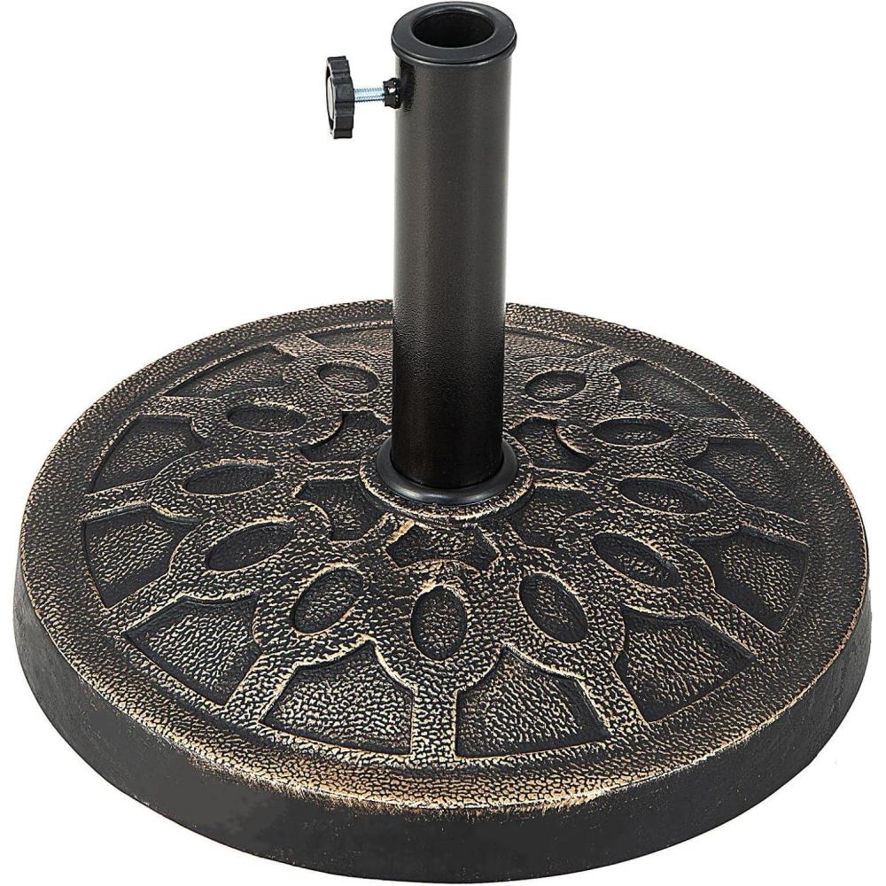 image:imageGiantex 30lbs Patio Market Umbrella Base Heavy Duty Outdoor Stand Cast Iron Umbrella Holder for Garden Beach Classic Round Umbrella Standing Deck Porch