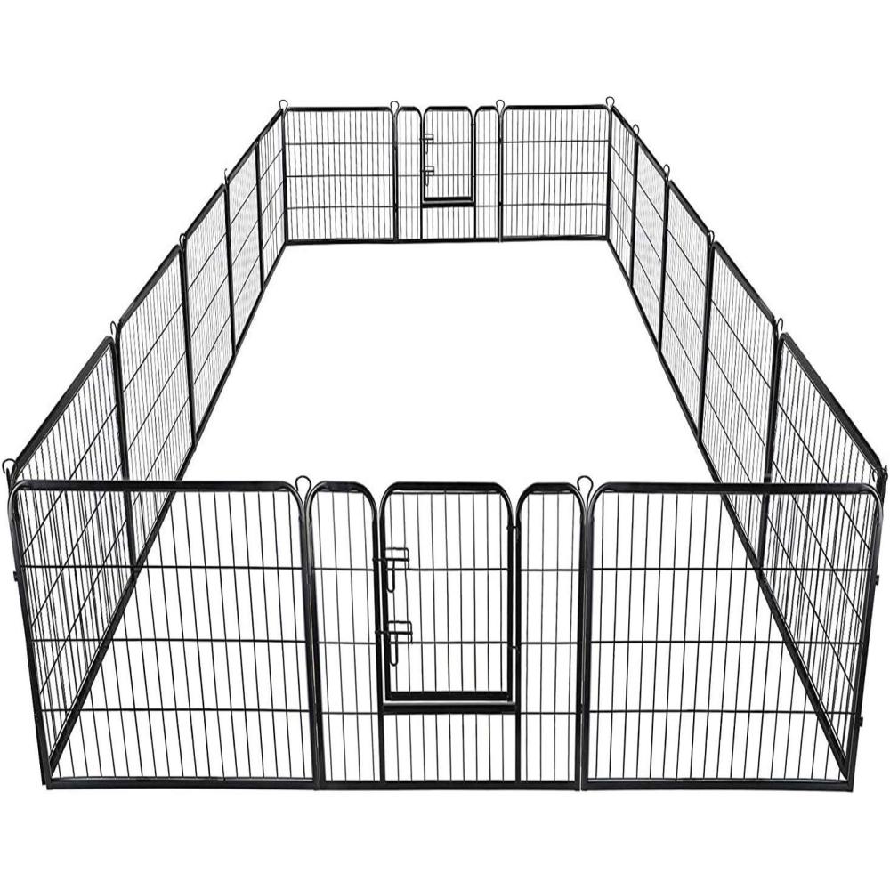 image:imageGiantex 40 168 Panel Pet Playpen with Door Foldable Dog Exercise Pen Portable FreeStanding Cat Fence for Outdoor amp Outdoor Metal Dog Puppy Cat Exercise Fence Barrier Kennel 8 Panels 4016 Panels