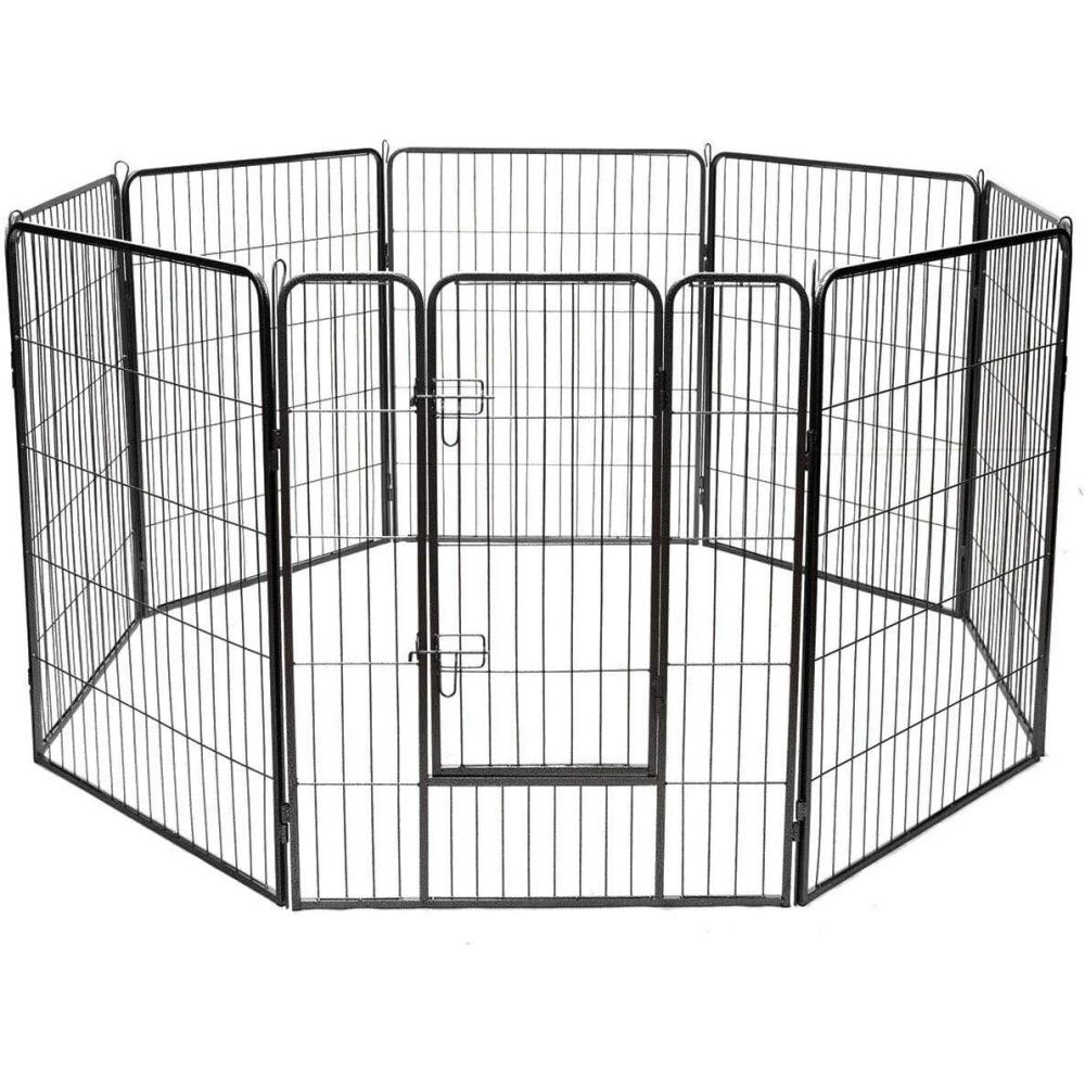 image:imageGiantex 40 168 Panel Pet Playpen with Door Foldable Dog Exercise Pen Portable FreeStanding Cat Fence for Outdoor amp Outdoor Metal Dog Puppy Cat Exercise Fence Barrier Kennel 8 Panels 408 Panels