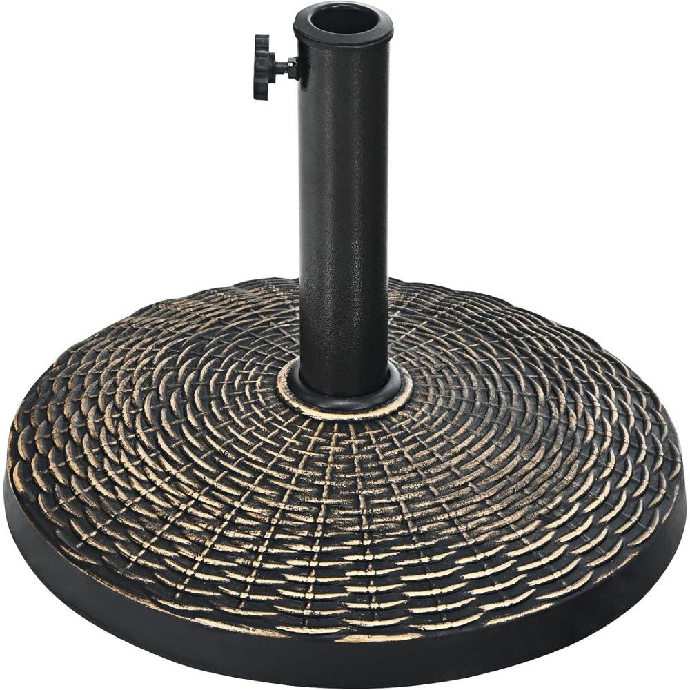image:imageGiantex 40 lbs Patio Umbrella Base 215 Round Market Umbrella Stand for 1519 Umbrella Poles Heavy Duty Resin Base with Metal Support Holder for Deck Garden Poolside 40 lbs220 Pounds