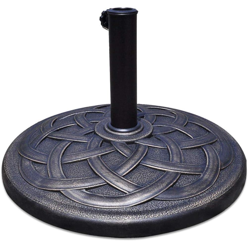 image:imageGiantex 43lbs Patio Market Umbrella Base Heavy Duty Outdoor Stand Cast Iron Umbrella Holder for Garden Beach Classic Round Umbrella Standing Deck Porch