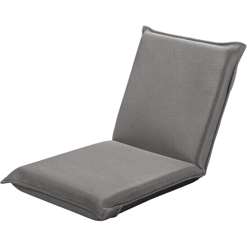 image:imageGiantex Adjustable Mesh Floor Sofa Chair 6Position MultiAngle Padded Floor Chair Cushioned Back Support Versatile Video Game Chairs for Meditation Seminars Reading TV Watching or GamingGrey