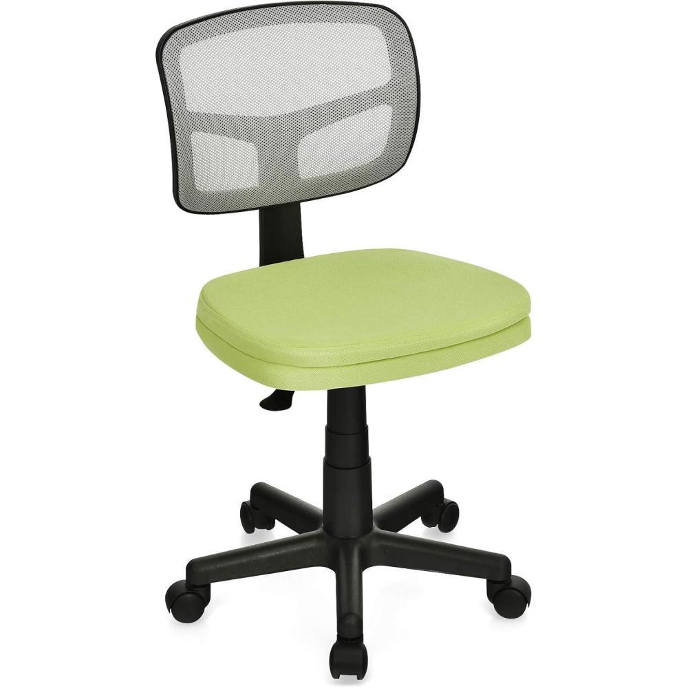 image:imageGiantex Armless Desk Chair LowBack Computer Chair Ergonomic Small Task Chair with Adjustable Height YShaped Support for Adults Teens Kids 360 Swivel Office Chair BlueGreen