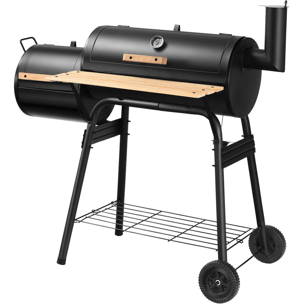 image:imageGiantex BBQ Grill Charcoal Barbecue Grill Outdoor Pit Patio Backyard Home Meat Cooker Smoker with Offset Smoker