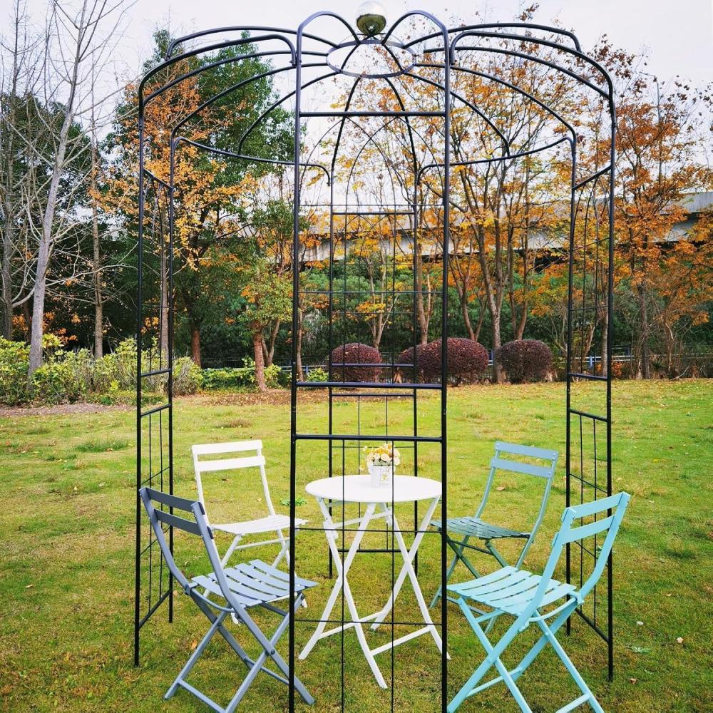 image:imageGiantex Birdcage Shape Gazebo  94 H x 68 W Metal Arch Trellis for Climbing Plants Clematis Vines French Style Pergola Pavilion Garden Arbor for Weddings Photoshoots Ceremony Party Outdoor Decor