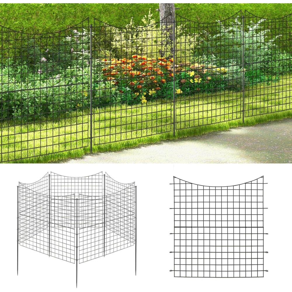 image:imageGiantex Decorative Garden Fence 5 Pack 39H x 145ft L Rustproof Metal Wire Border Outdoor Animal Barrier No Dig Fencing Flower Bed Edging Fence for Yard Patio Landscape Decor