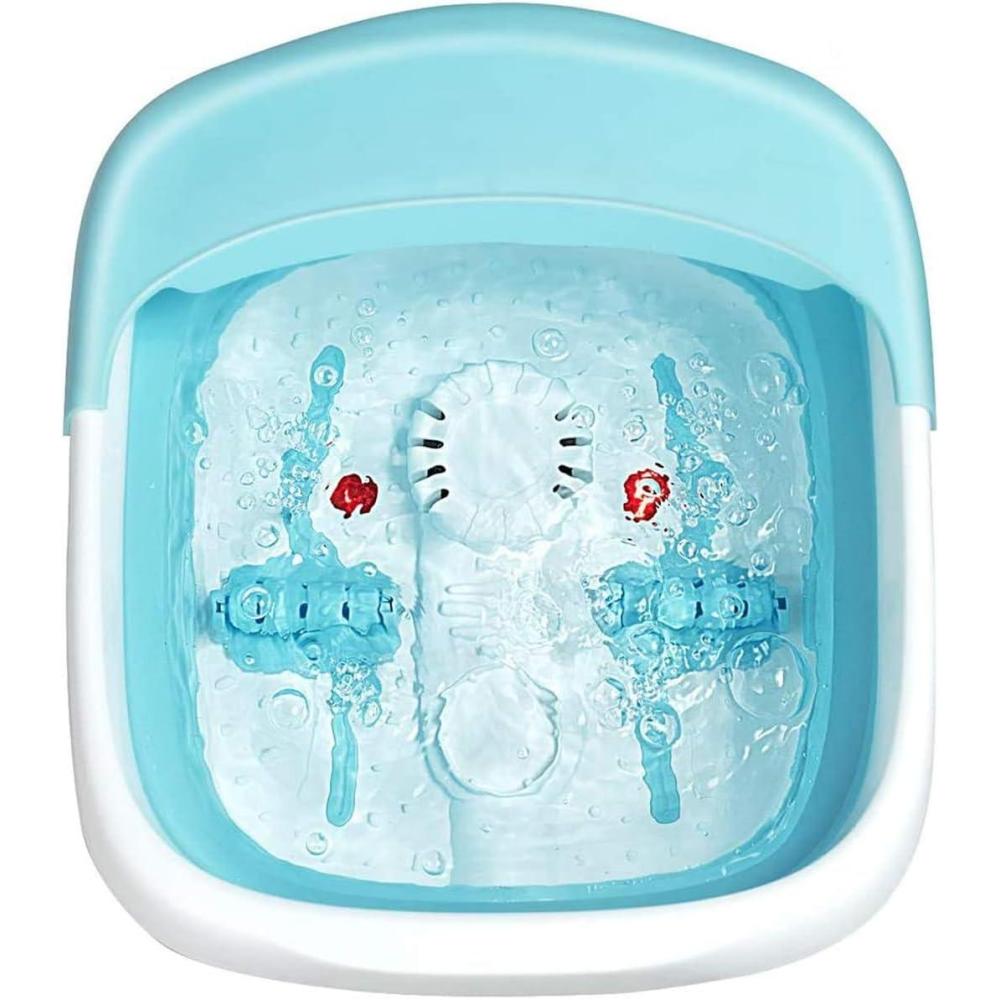 image:imageGiantex Foot Spa Foot Bath Massager with Heat Collapsible Design Bubbles Rollers Pumice Stone Scrub Brush Folding 3 in 1 Footbath Tub Foldable Foot Soaking Tub for Feet Stress Relief Green