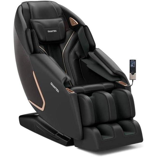 image:imageGiantex Full Body Massage Chair Electric Recliner Chair with SL Track Air Bag ZeroGravity Heater Foot Roller Bluetooth Shoulder Detector 8 Auto Modes Free Indoor Delivery