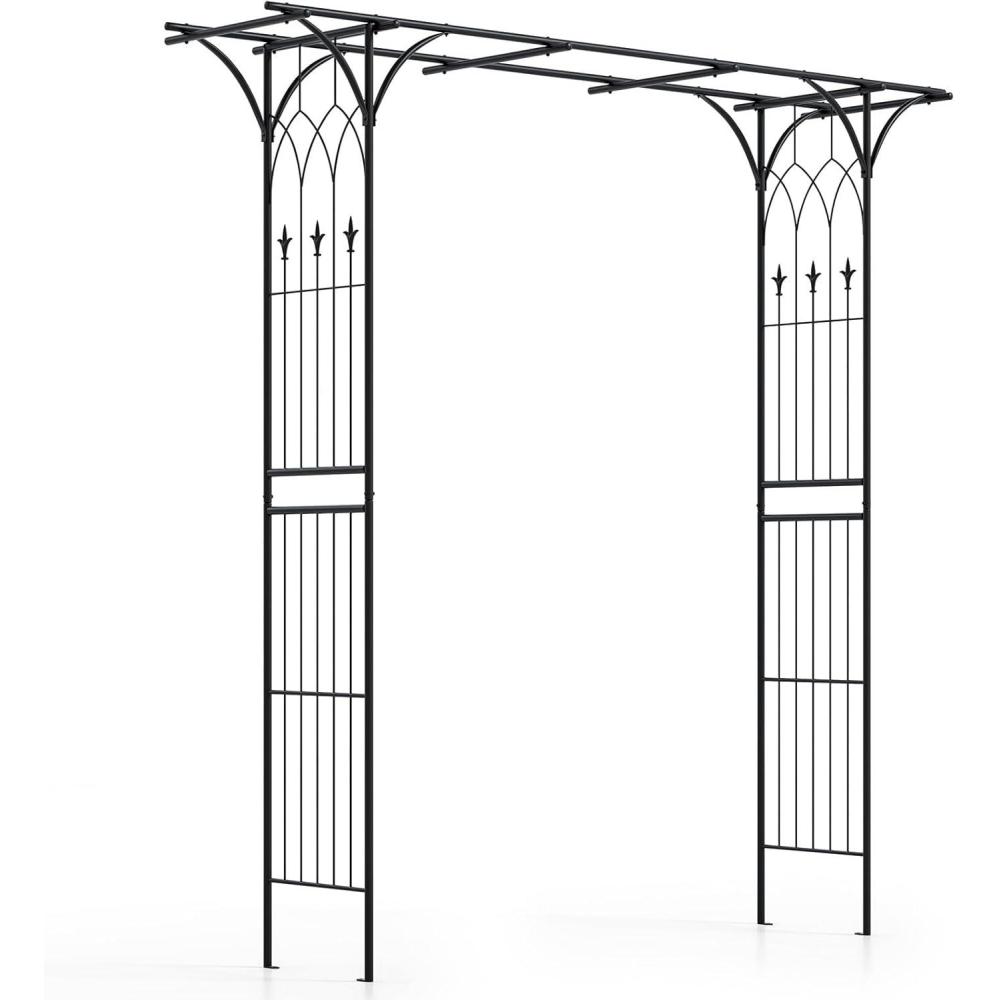 image:imageGiantex Garden Arbor Wedding Arch for Ceremony Party Metal Trellis Archway for Climbing Plants Rose Grape Vines Steel Frame Pergola Decoration for Backyard Patio Lawn Pathway Easy to Assemble