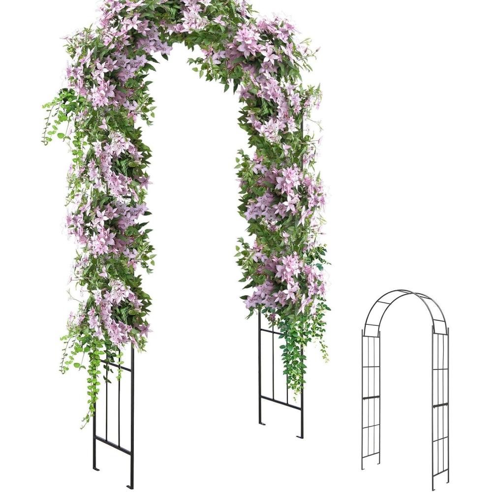 image:imageGiantex Garden Arch Trellis 75 FT Metal Garden Arbor Archway for Climbing Plants Roses Vines Outdoor Trellis Pergola for Wedding Bridal Party Ceremony Lawn Decor 4 Stakes Easy Assembly