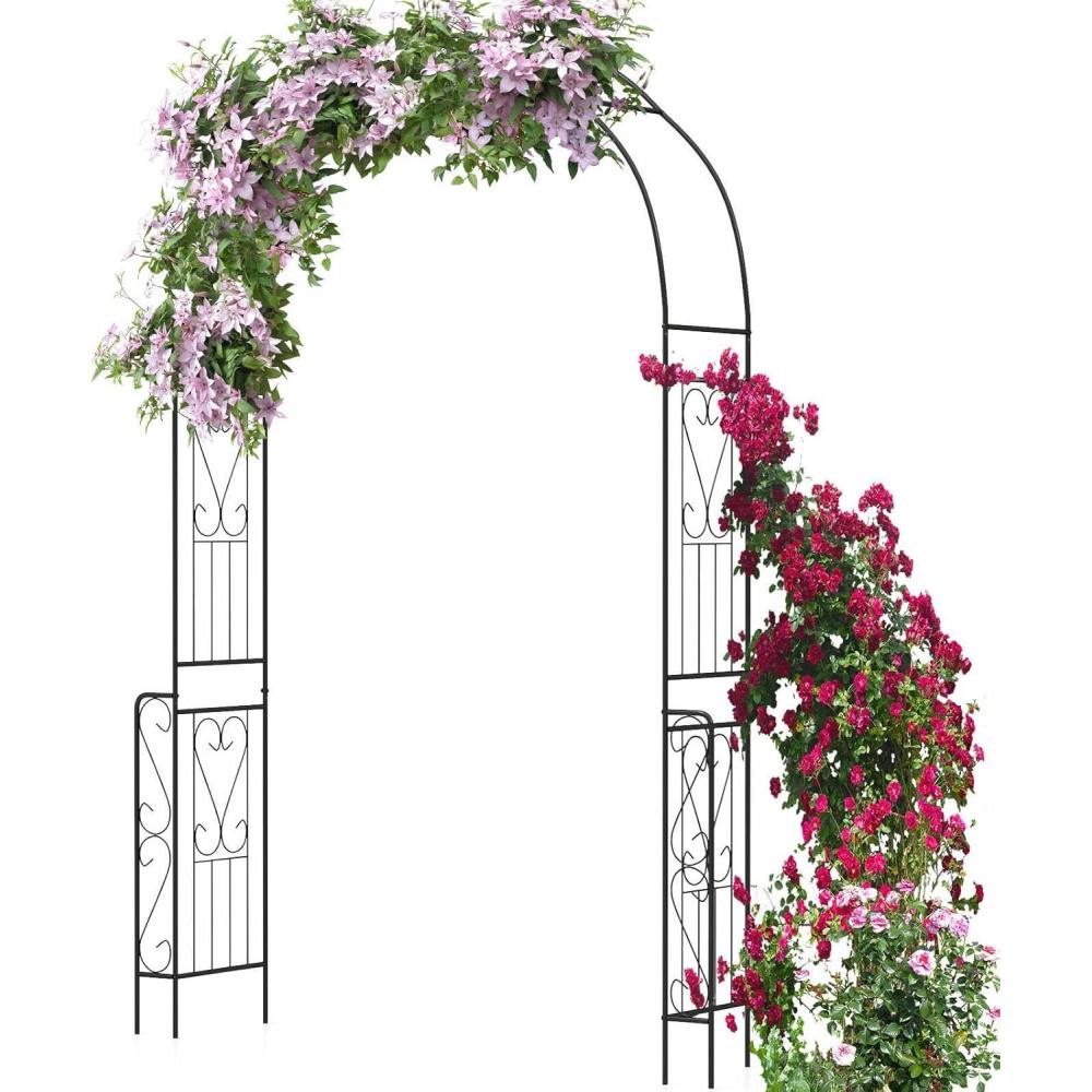 image:imageGiantex Garden Arch Trellis 79 ft Metal Arbor Pergola for Climbing Plants Rose Clematis Vines Wedding Archway Arbour for Party Ceremony Backdrop Stand Outdoor Garden Yard Lawn Decoration