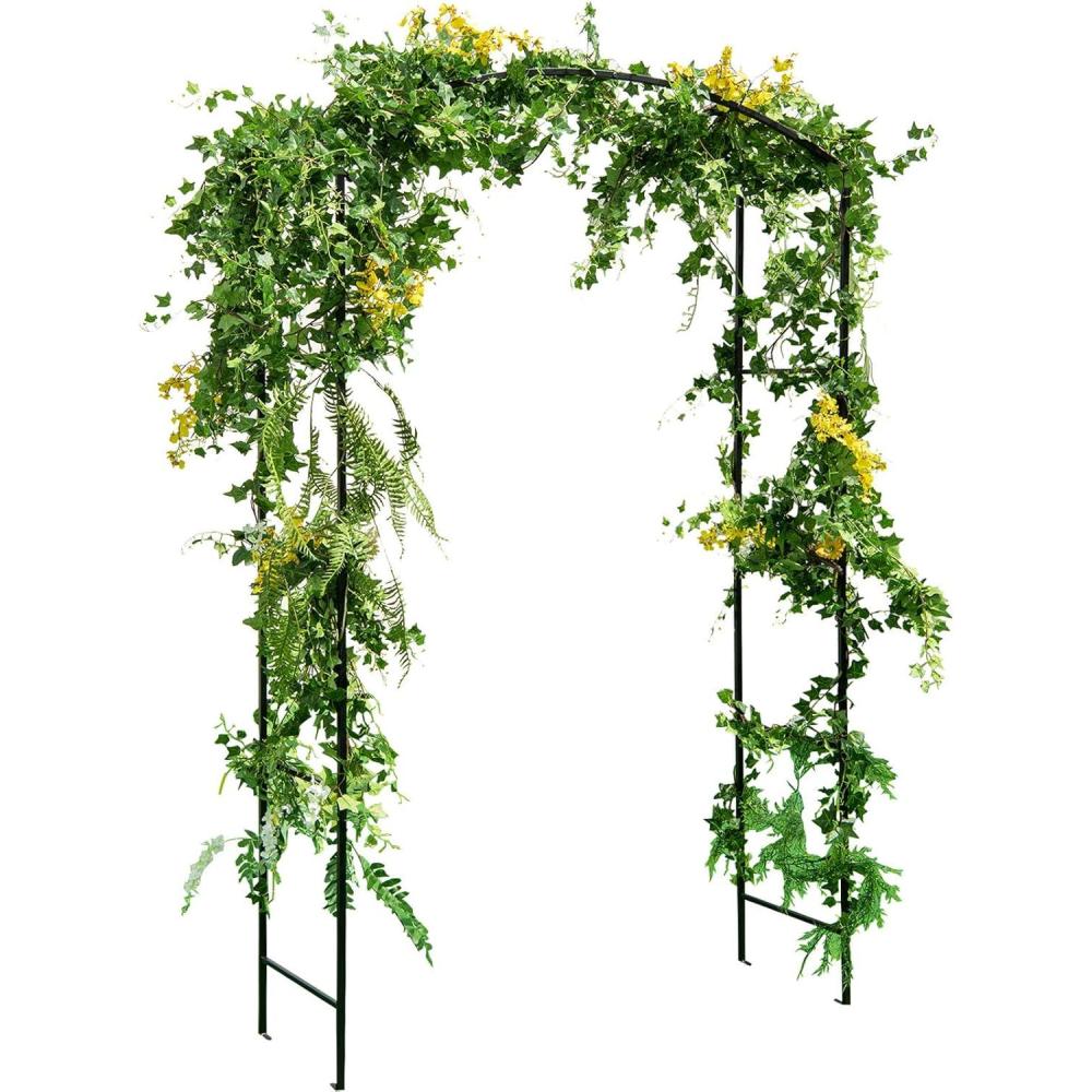 image:imageGiantex Garden Arch Trellis 75FT High x 46FT Wide Metal Garden Arbor Rose Arch for Climbing Plants Wedding Archway with Stakes Outdoor Trellises Pergola for Lawn Bridal Party Decoration