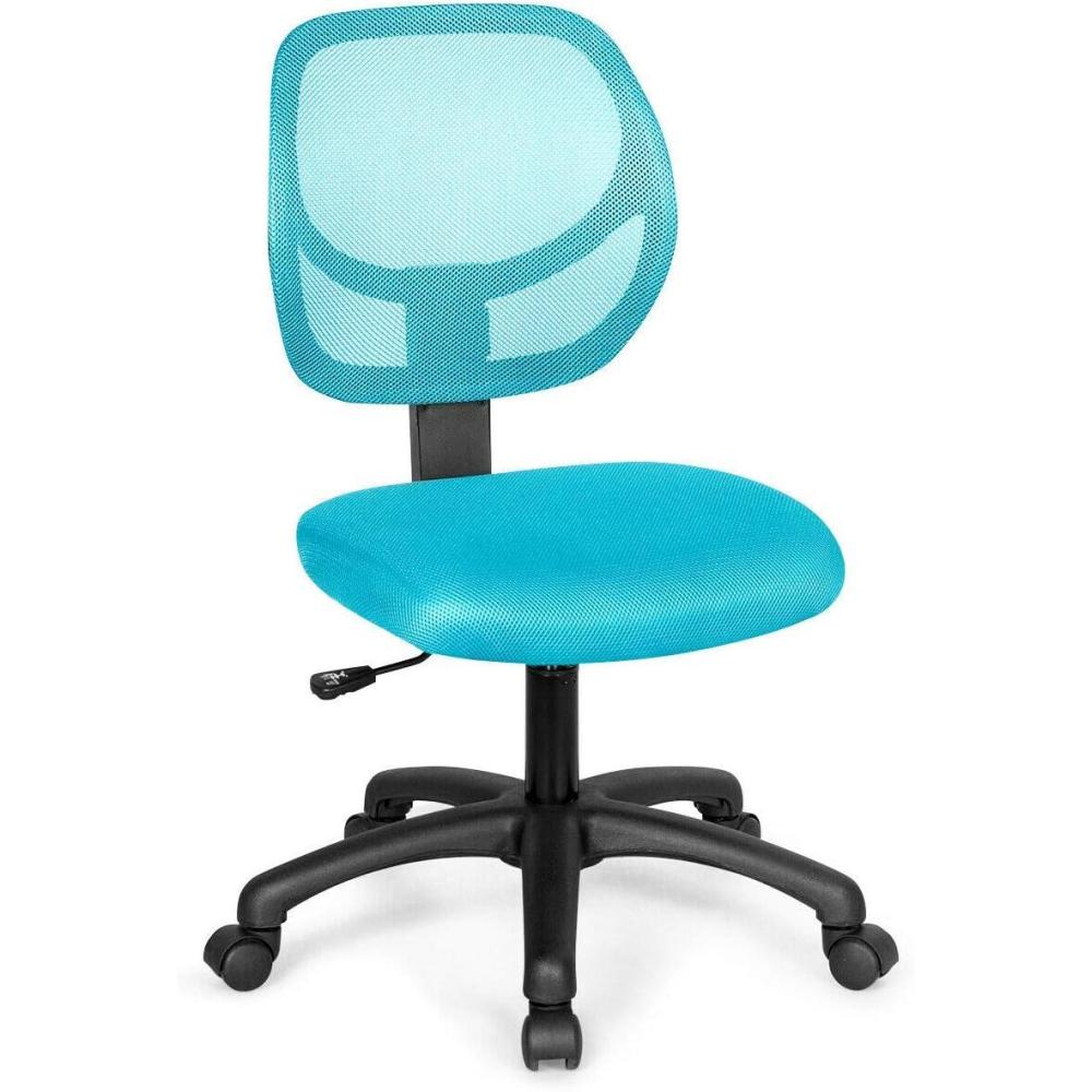 image:imageGiantex Kids Desk Chair LowBack Mesh Children Computer Task Chair with Adjustable Height amp Support Lumbar Upholstered Mesh Swivel Chair for Boys Girls Green