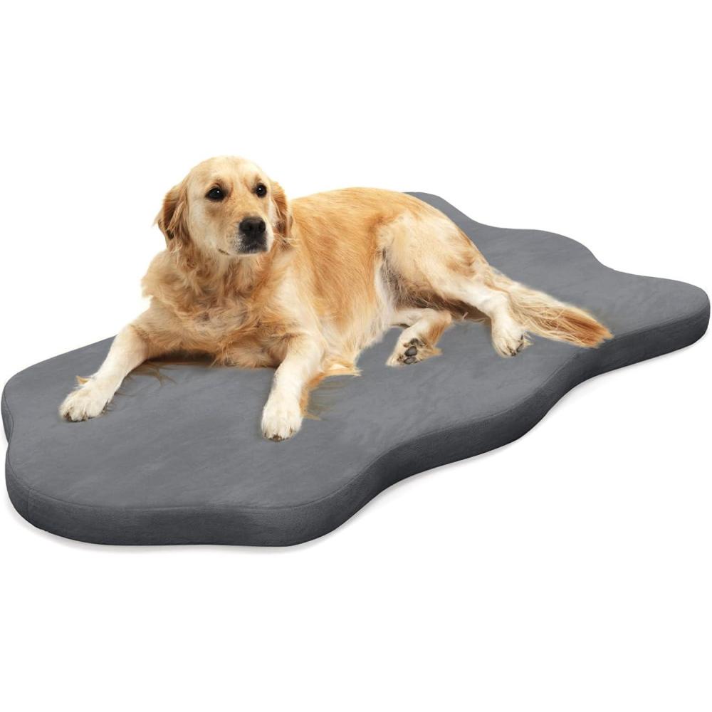 image:imageGiantex Memory Foam Dog Bed with Removable Washable Cover NonSlip Bottom Egg Crate Foam Pet Sleeping Mat for Large Medium Dogs 43 x 26 inch Orthopedic Dog Bed Indoor Outdoor GrayGray
