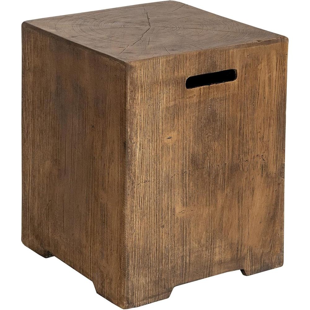 image:imageGiantex Outdoor Tank Hideaway Table Propane Tank Cover for Standard 20 LBS Propane Gas Tank Outside Patio Side End Table with Side Handles BrownBrown