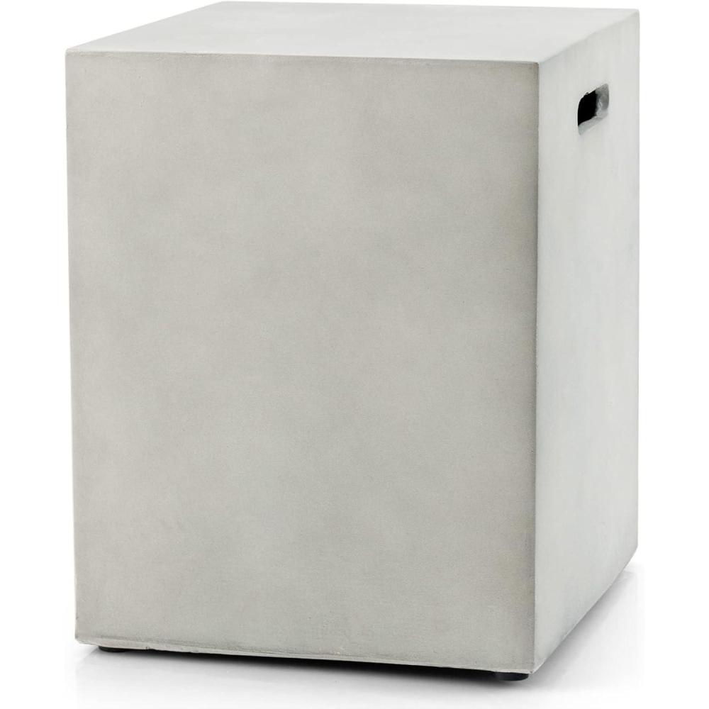 image:imageGiantex Outdoor Tank Hideaway Table Propane Tank Cover for Standard 20 LBS Propane Gas Tank Outside Patio Side End Table with Side Handles BrownGrey
