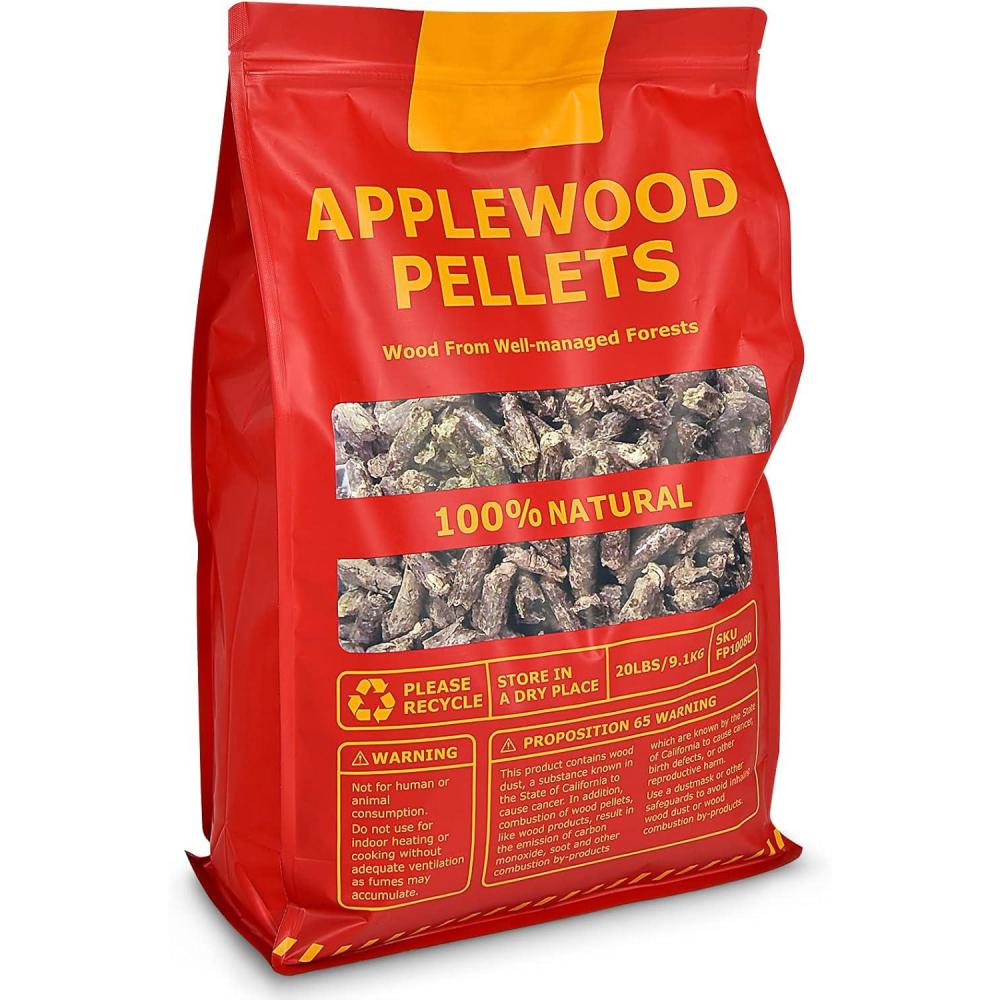 image:imageGiantex Premium Apple Wood Pellets All Natural Hardwood Pellets with Fruity Flavour for Grilling Smoking Bake Roast BBQ 100 Pure Apple Wood Pellets for Smoker Grill Pizza Oven 20 lb Bag