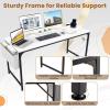 Giantex 10 FT Conference Table with Charging Station, 2 PCS 60″ x 24″ Rectangular Large Meeting Room Desk with Storage Bag & Hook, Space Saving Seminar Table, Modern Office Computer Desk for 4 People(White)