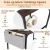Giantex 10 FT Conference Table with Charging Station, 2 PCS 60″ x 24″ Rectangular Large Meeting Room Desk with Storage Bag & Hook, Space Saving Seminar Table, Modern Office Computer Desk for 4 People(Rustic Brown)