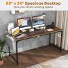 Giantex 10 FT Conference Table with Charging Station, 2 PCS 60″ x 24″ Rectangular Large Meeting Room Desk with Storage Bag & Hook, Space Saving Seminar Table, Modern Office Computer Desk for 4 People(Rustic Brown)