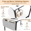 Giantex 10 FT Conference Table with Charging Station, 2 PCS 60″ x 24″ Rectangular Large Meeting Room Desk with Storage Bag & Hook, Space Saving Seminar Table, Modern Office Computer Desk for 4 People(White)