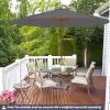 Giantex 10FT Patio Umbrella, Outdoor Table Market Umbrella with 8 Bamboo Ribs, Pulley Lift and Ventilation Hole, Outdoor Sunshade Umbrella for Poolside Backyard Beach(Gray)