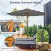 Giantex 10FT Patio Umbrella, Outdoor Table Market Umbrella with 8 Bamboo Ribs, Pulley Lift and Ventilation Hole, Outdoor Sunshade Umbrella for Poolside Backyard Beach(Gray)